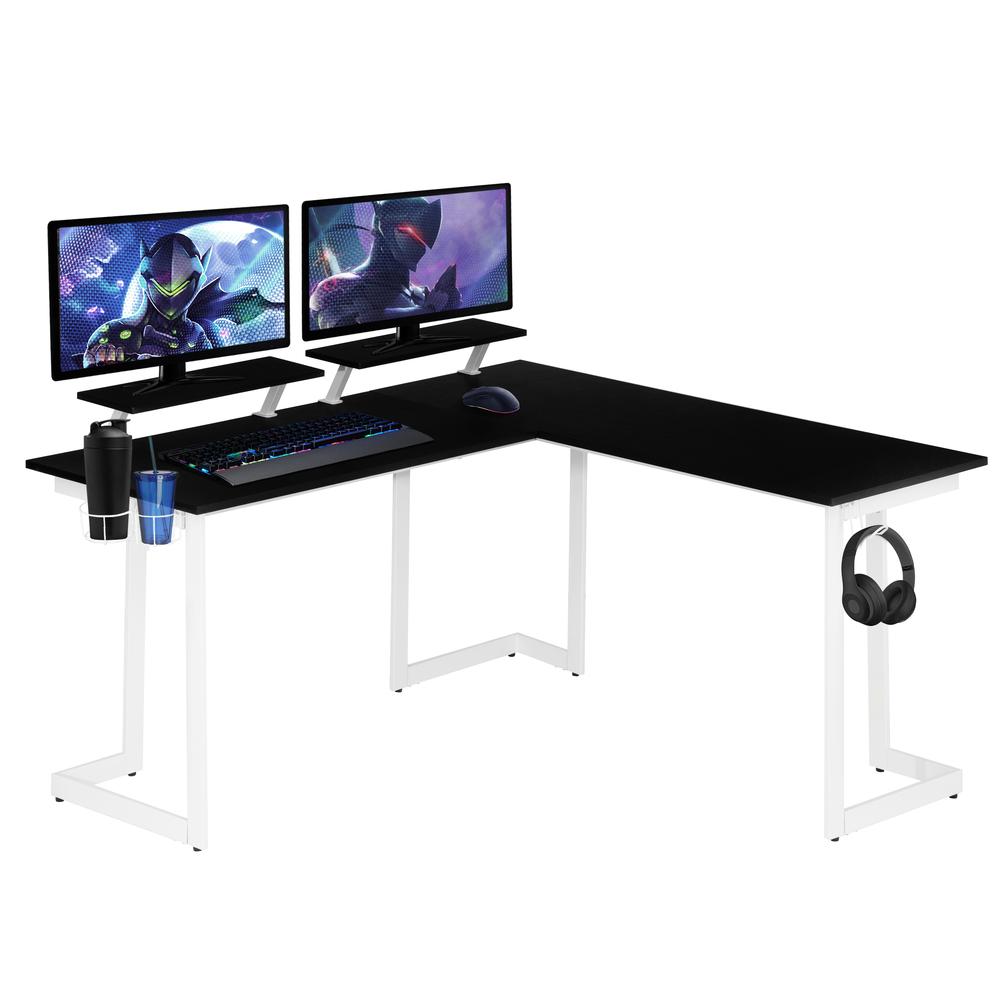Techni Sport Warrior L-Shaped Gaming Desk, White. Picture 13
