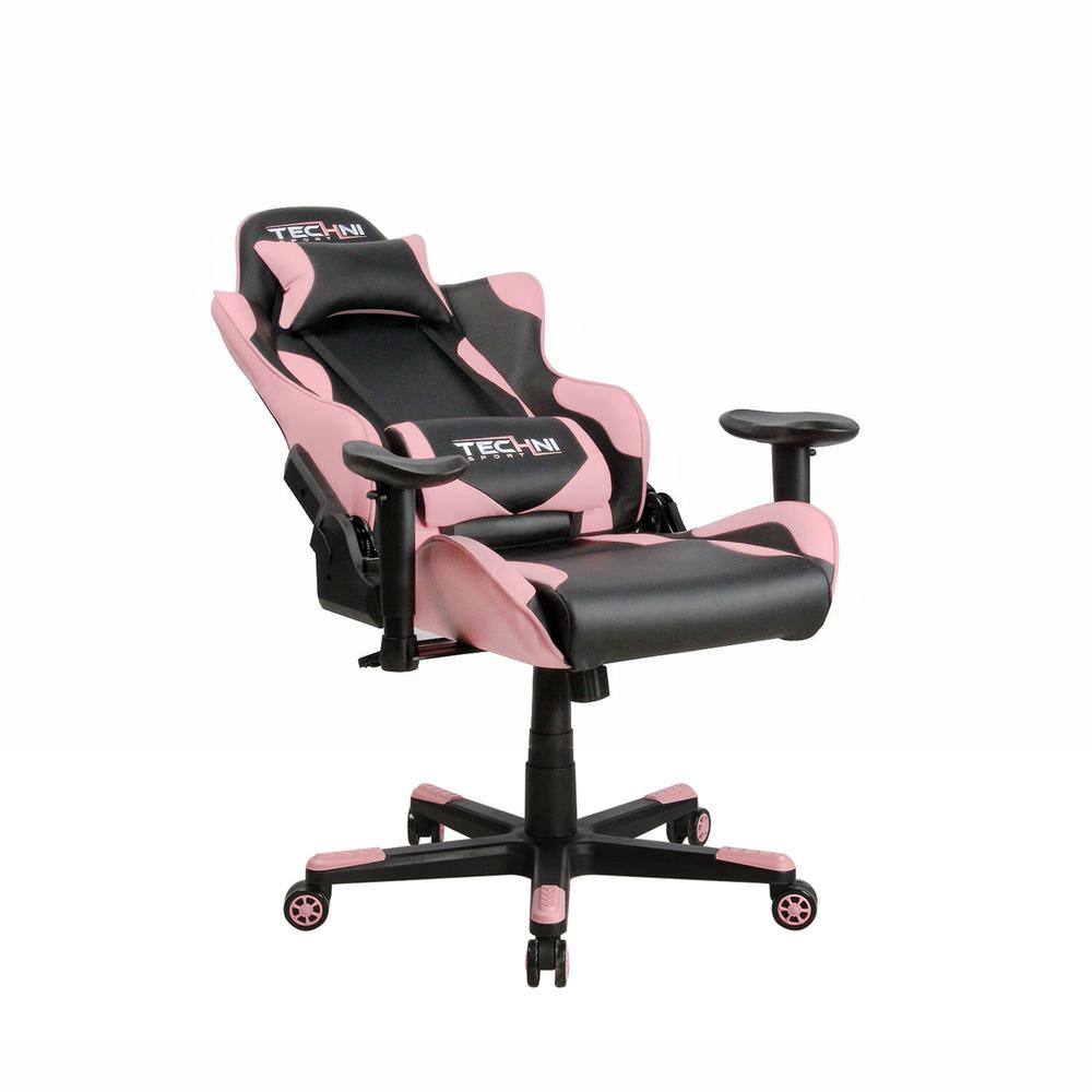 Techni Sport TS-4300 Ergonomic High Back Racer Style PC Gaming Chair, Pink. Picture 4