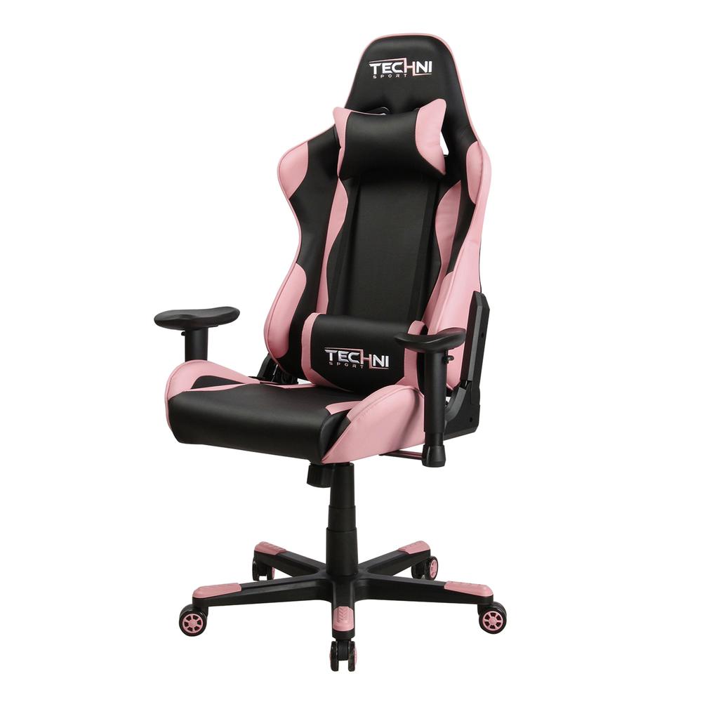 Techni Sport TS-4300 Ergonomic High Back Racer Style PC Gaming Chair, Pink. Picture 5
