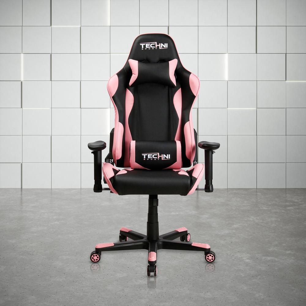 Techni Sport TS-4300 Ergonomic High Back Racer Style PC Gaming Chair, Pink. Picture 11