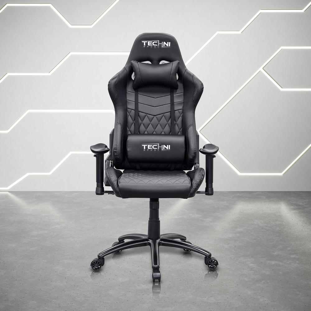 Techni Sport TS-5100 Ergonomic, High Back, Racer Style, Video Gaming Chair, Black. Picture 9