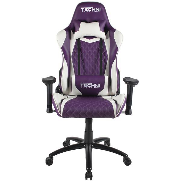 Ergonomic, High Back, Racer Style, Video Gaming Chair, Purple. Picture 2