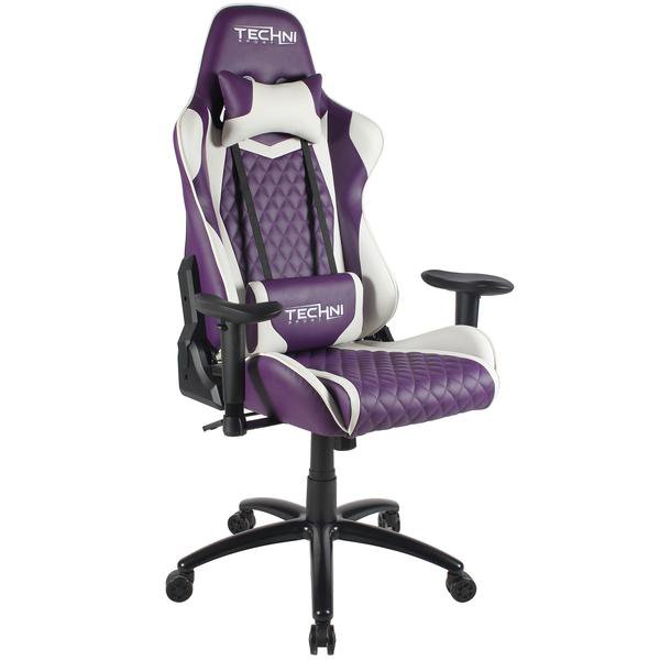 Ergonomic, High Back, Racer Style, Video Gaming Chair, Purple. Picture 1