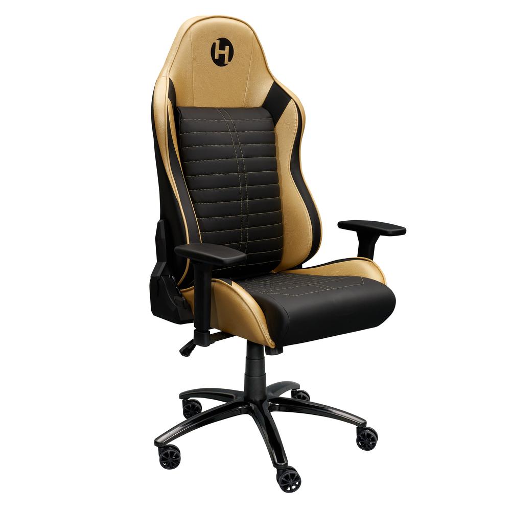 Ergonomic Racing Style Gaming  Chair - Golden. Picture 3