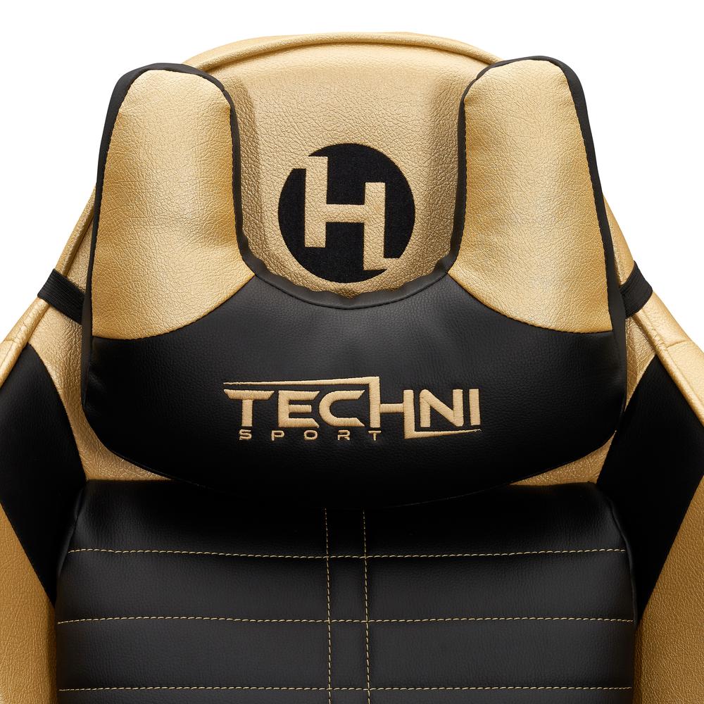Ergonomic Racing Style Gaming  Chair - Golden. Picture 6