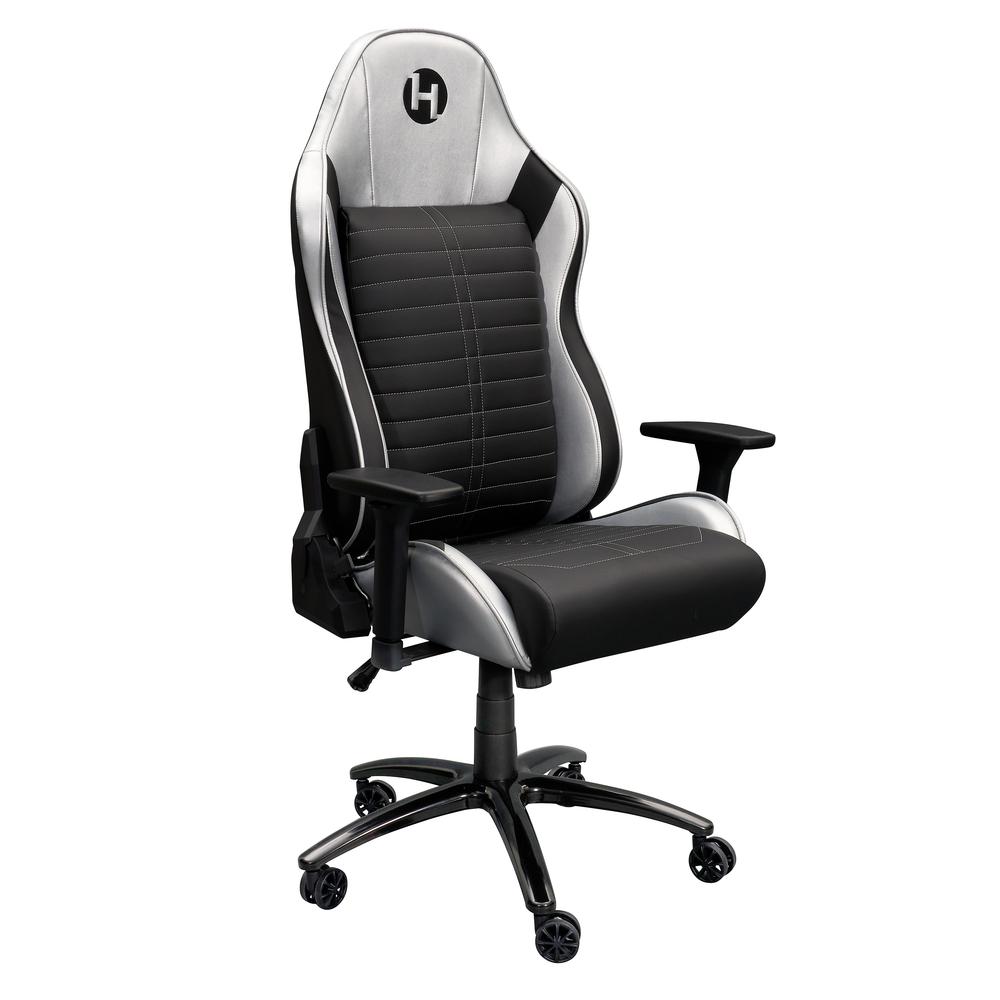 Ergonomic Racing Style Gaming  Chair - Silver. Picture 3
