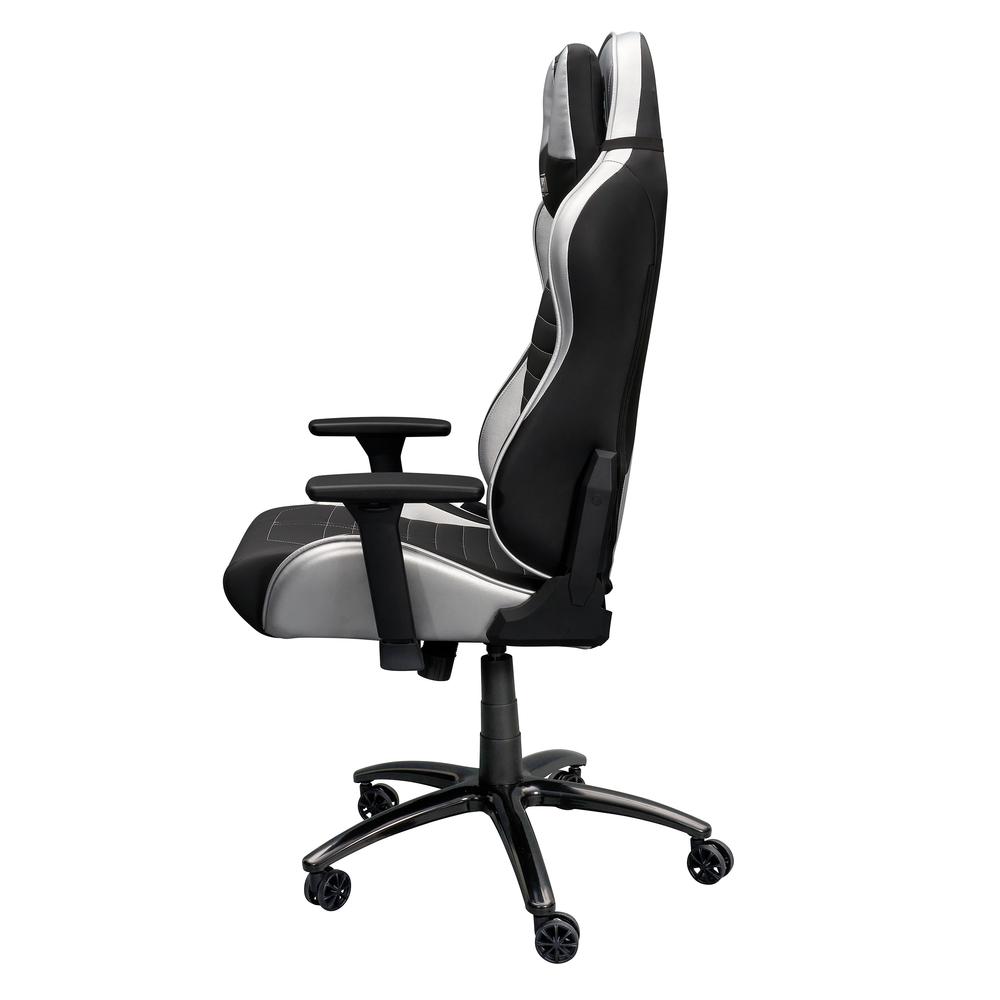 Ergonomic Racing Style Gaming  Chair - Silver. Picture 4