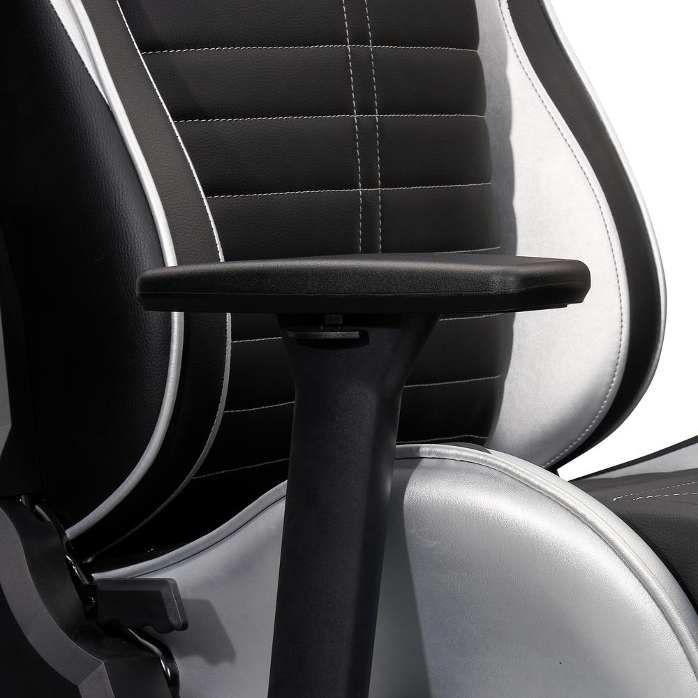 Ergonomic Racing Style Gaming  Chair - Silver. Picture 7