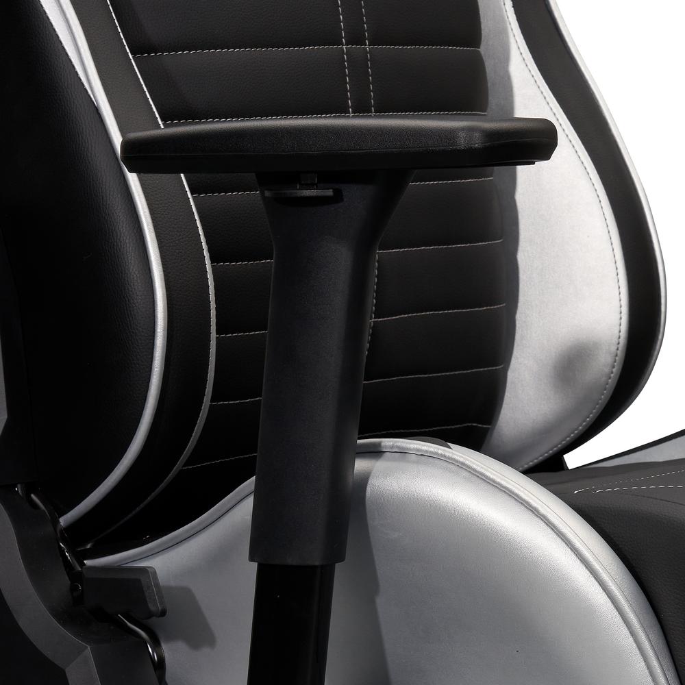 Ergonomic Racing Style Gaming  Chair - Silver. Picture 8