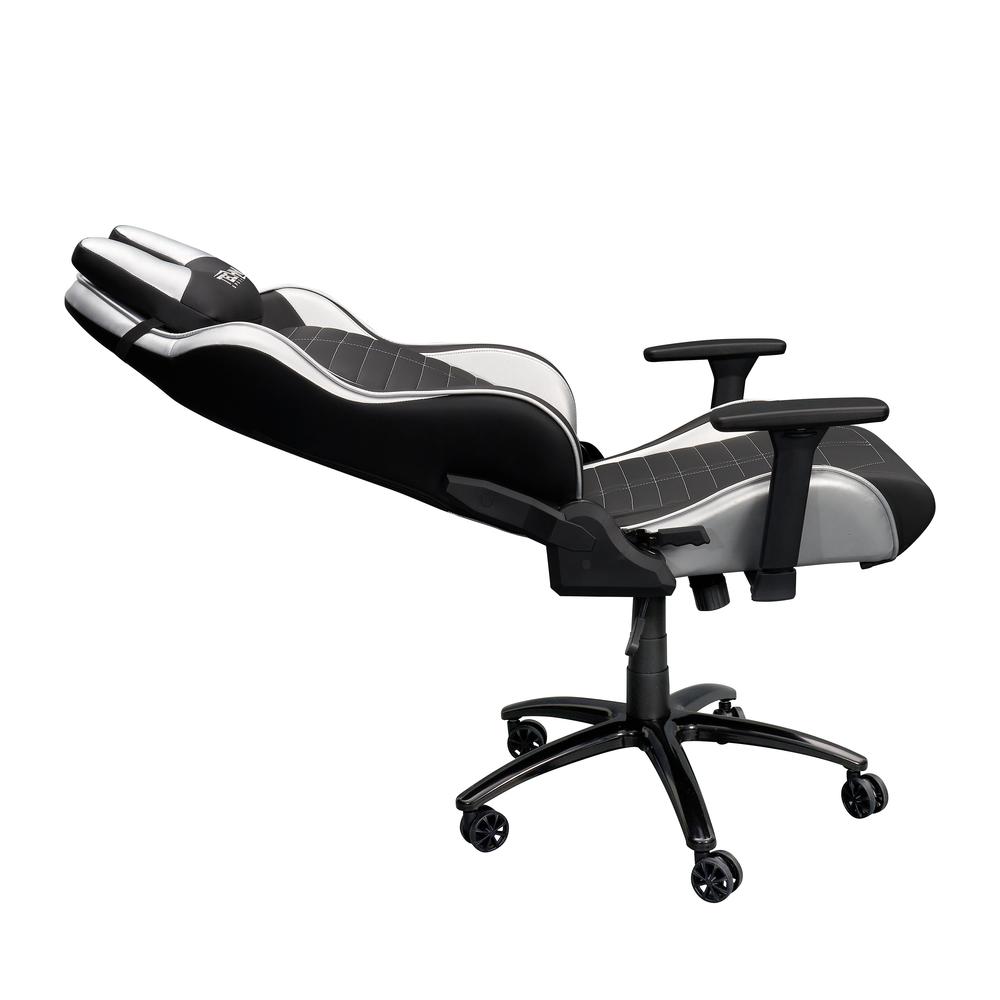 Ergonomic Racing Style Gaming  Chair - Silver. Picture 13