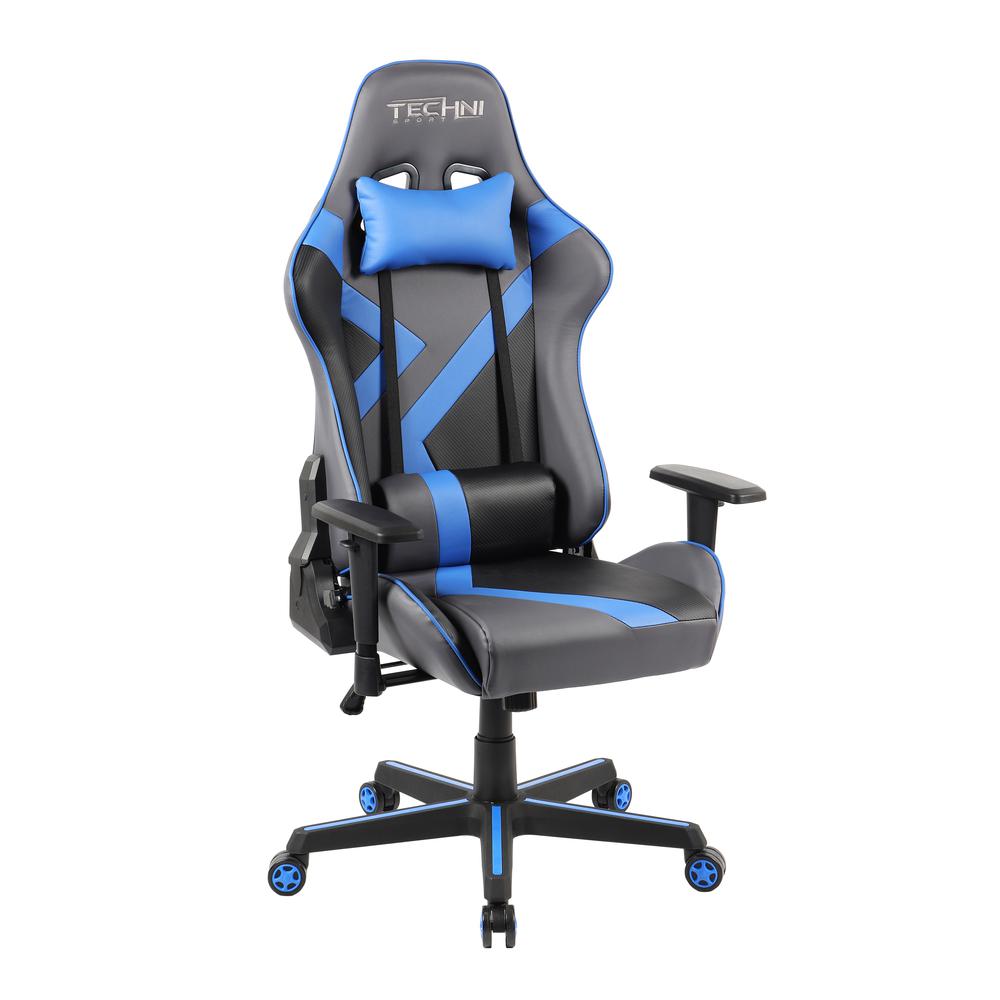 Techni Sport TS-70 Office-PC Gaming Chair, Blue. Picture 1