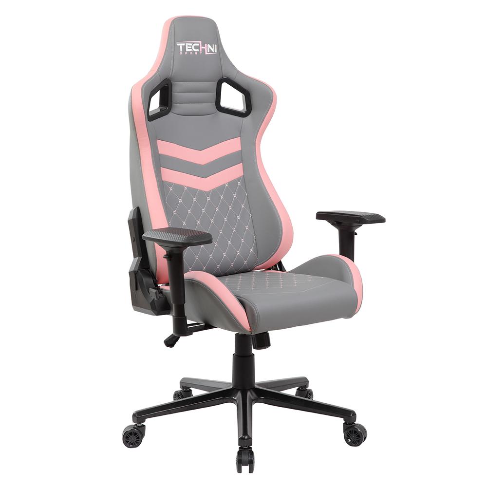 gaming chair pink and grey