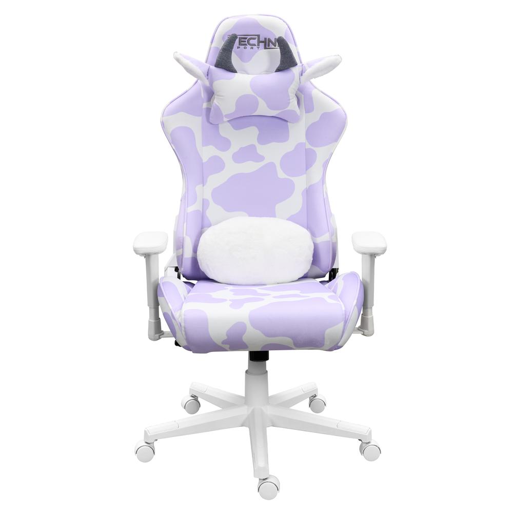 TS85 Lavender Print COW Series Gaming Chair. Picture 1