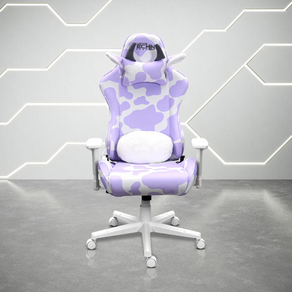 TS85 Lavender Print COW Series Gaming Chair. Picture 7