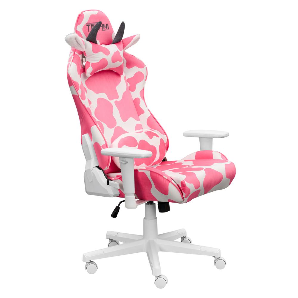 Techni Sports Pink COW Series Gaming Chair. Picture 2