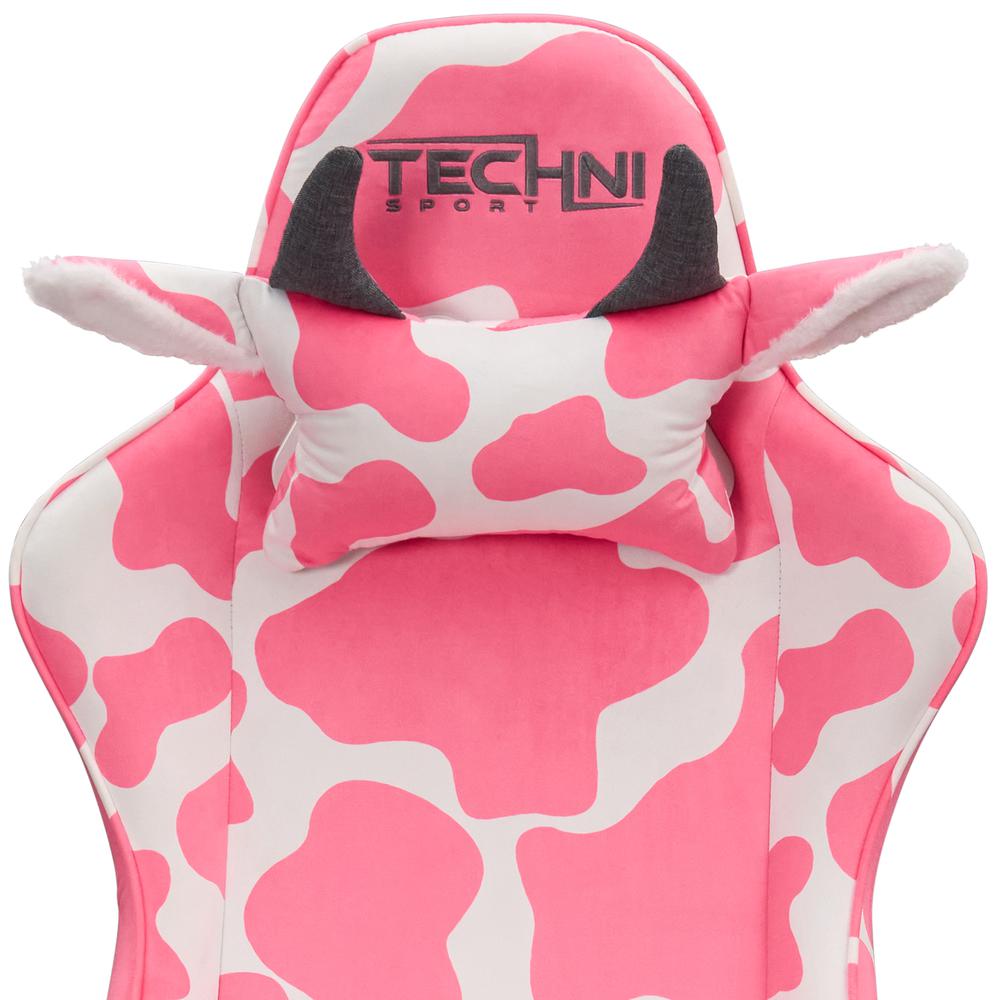 Techni Sports Pink COW Series Gaming Chair. Picture 9