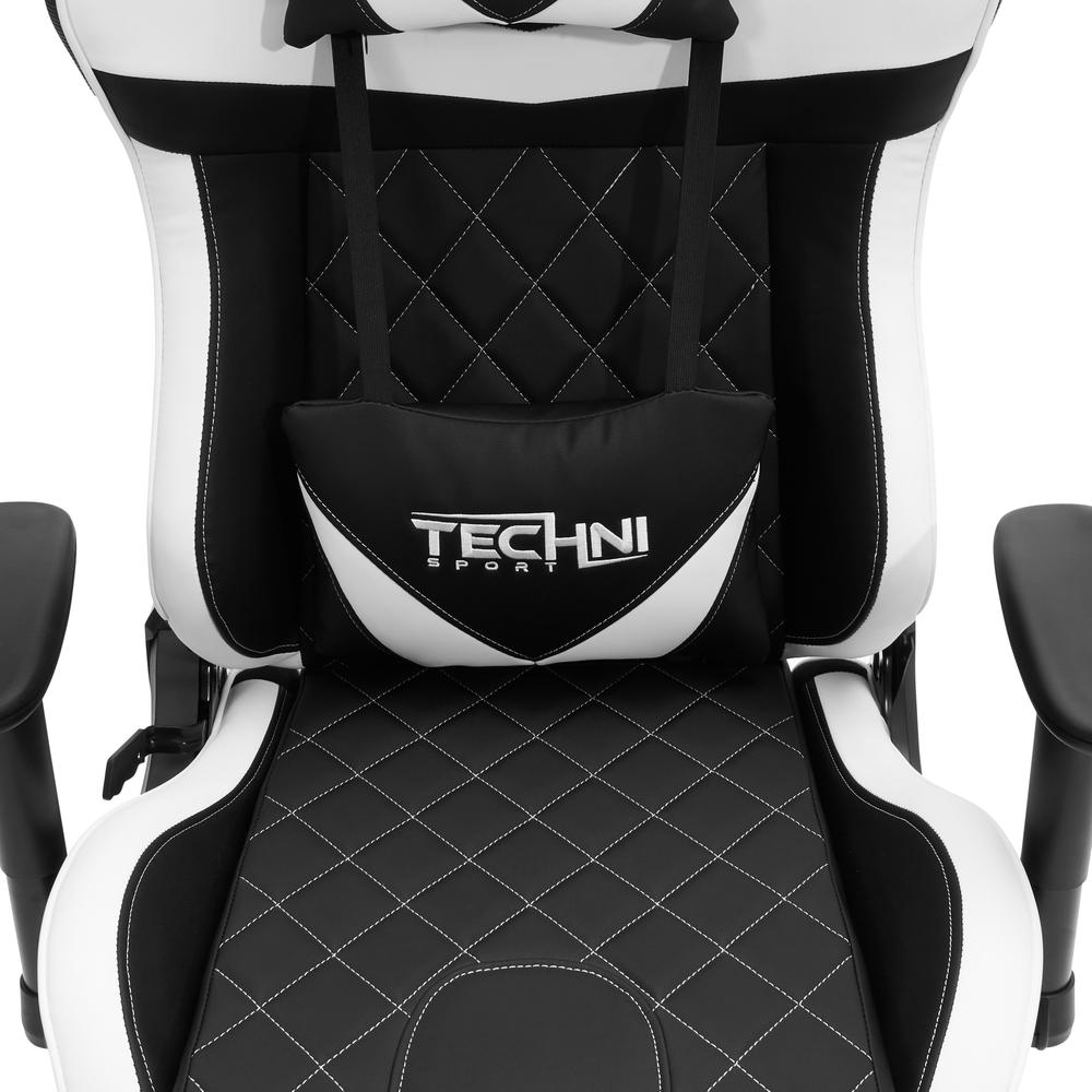 Ergonomic, High Back, Racer Style, Video Gaming Chair, White. Picture 2