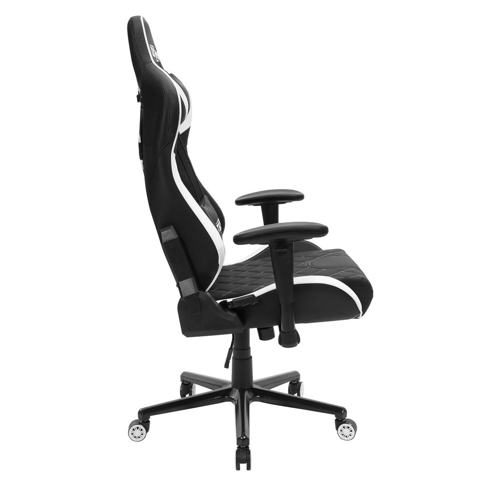 Ergonomic, High Back, Racer Style, Video Gaming Chair, White. Picture 5