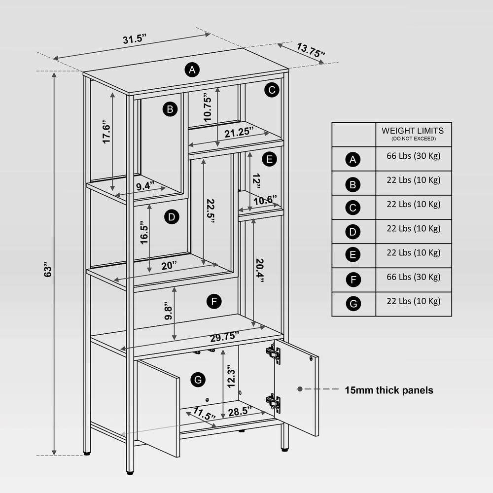 Techni Mobili Oak Storage Rack with  door cabinet. Picture 37