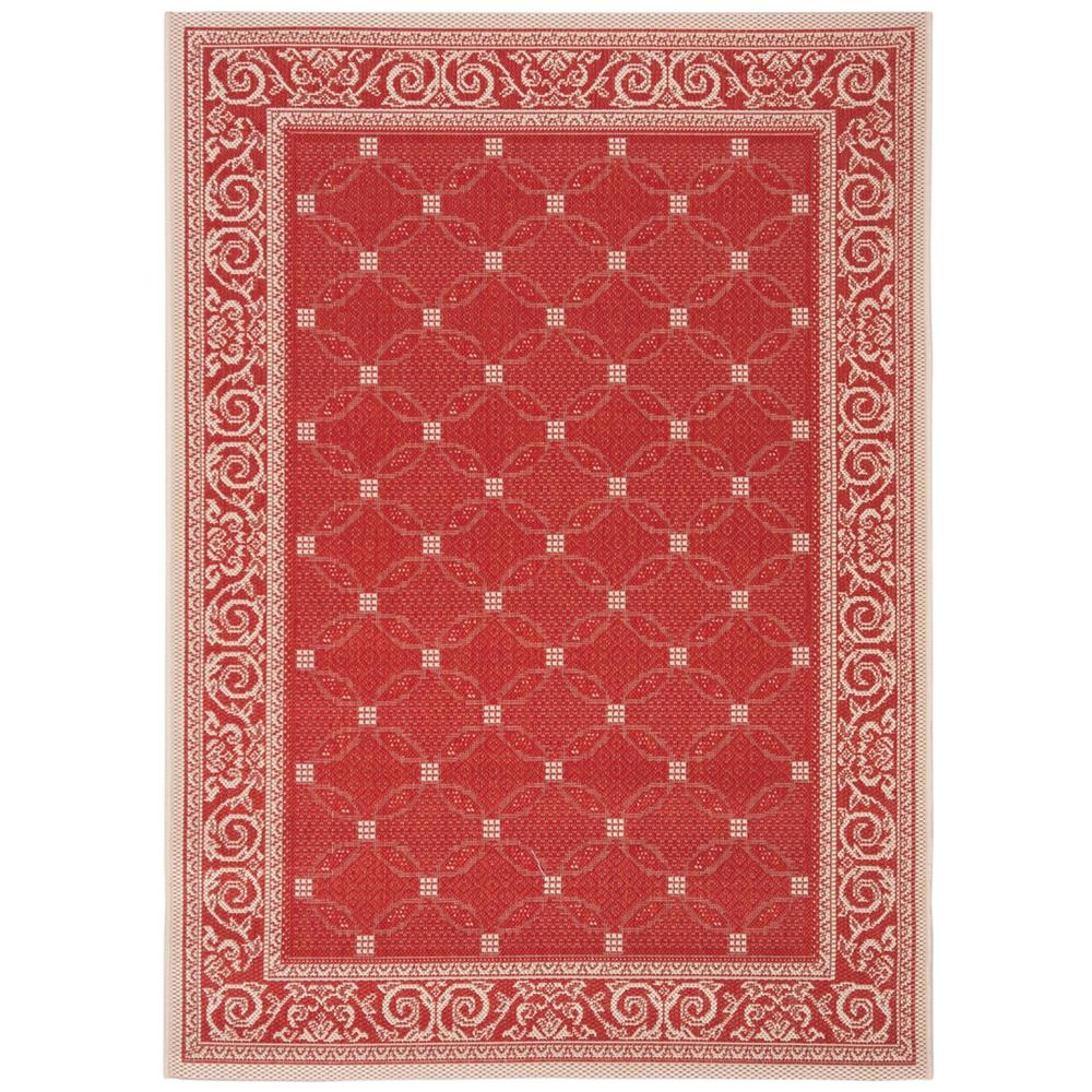 COURTYARD, RED / NATURAL, 7'-10" X 7'-10" Square, Area Rug, CY1502-3707-8SQ. Picture 1