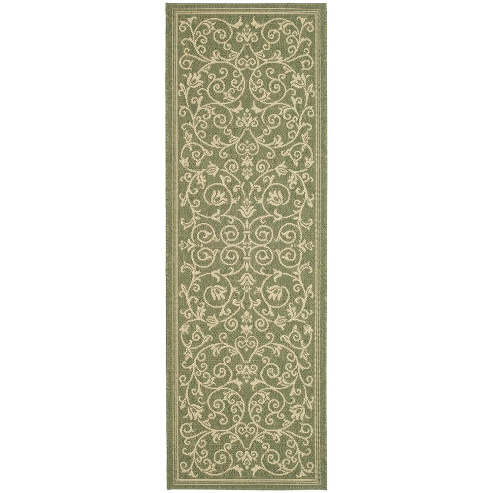 COURTYARD, OLIVE / NATURAL, 6'-7" X 6'-7" Round, Area Rug, CY2098-1E06-7R. Picture 1