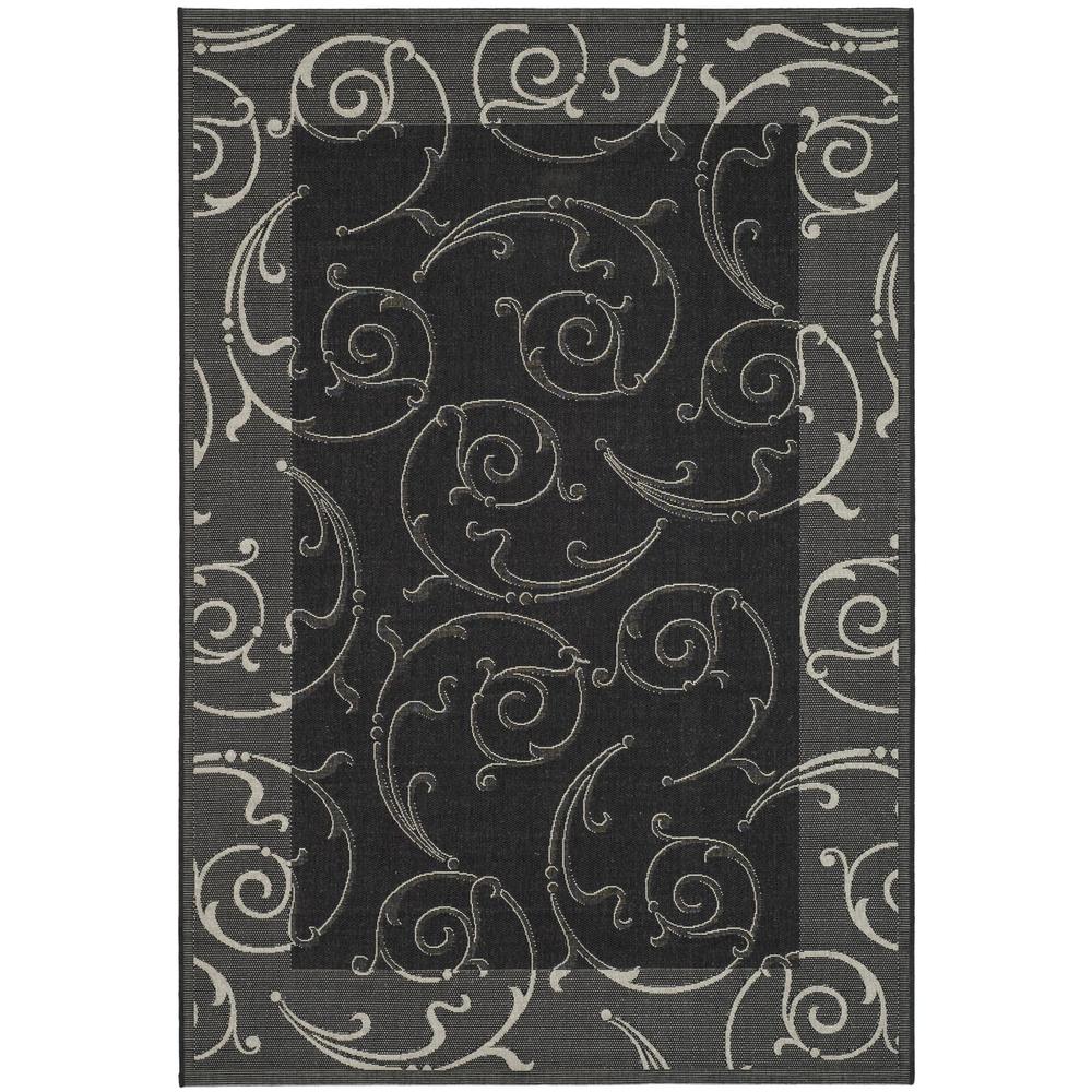 COURTYARD, BLACK / SAND, 6'-7" X 6'-7" Round, Area Rug, CY2665-3908-7R. Picture 1