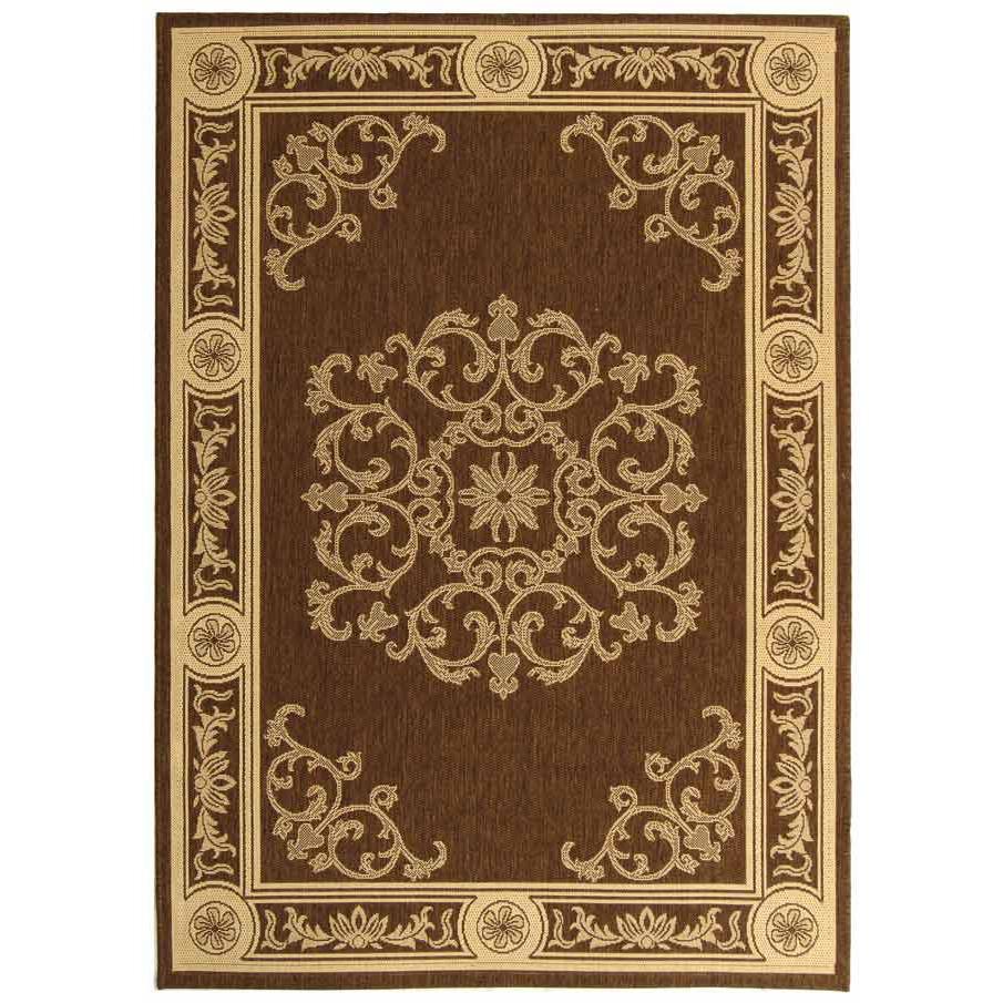 COURTYARD, CHOCOLATE / NATURAL, 6'-7" X 6'-7" Round, Area Rug, CY2914-3409-7R. Picture 1