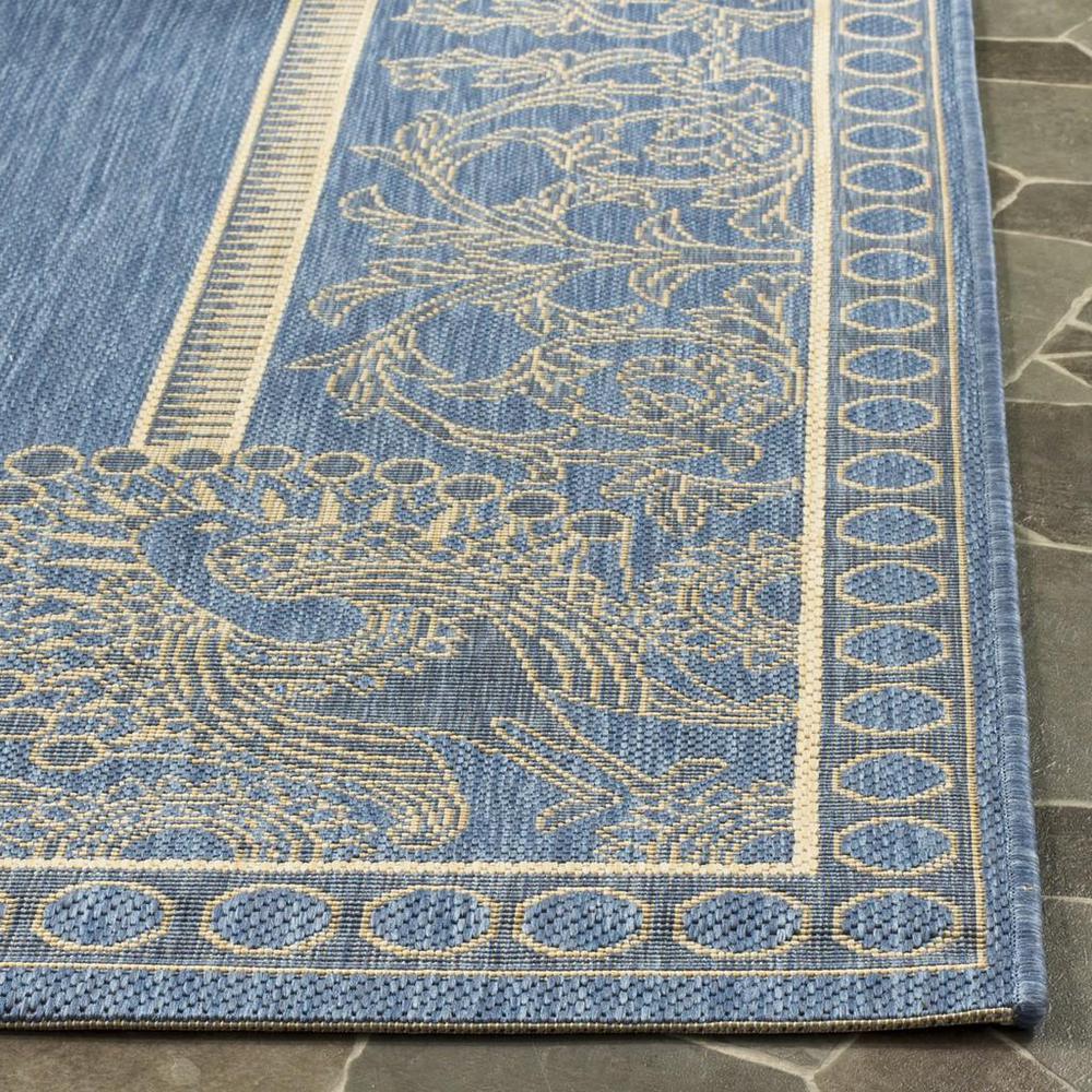 COURTYARD, BLUE / NATURAL, 6'-7" X 6'-7" Round, Area Rug, CY2965-3103-7R. Picture 1