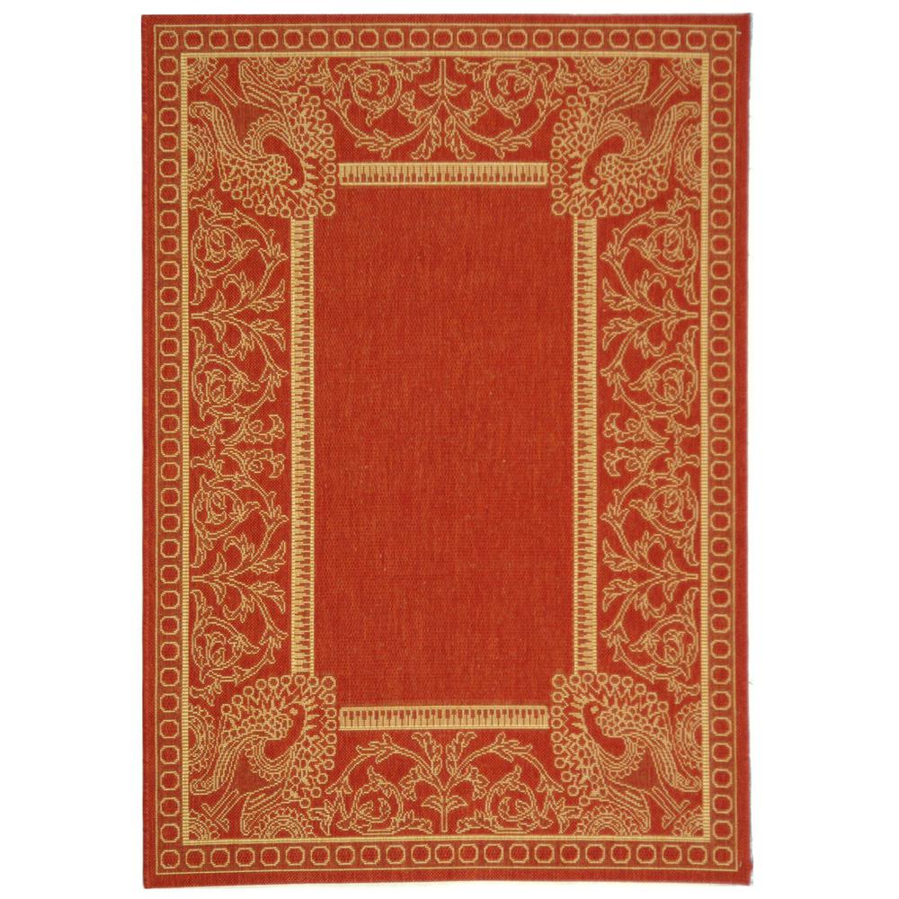 COURTYARD, RED / NATURAL, 6'-7" X 6'-7" Round, Area Rug, CY2965-3707-7R. Picture 1