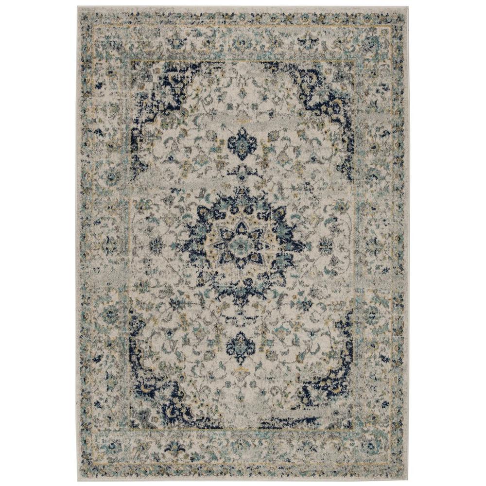 MADISON, IVORY / BLUE, 5'-1" X 5'-1" Square, Area Rug. The main picture.