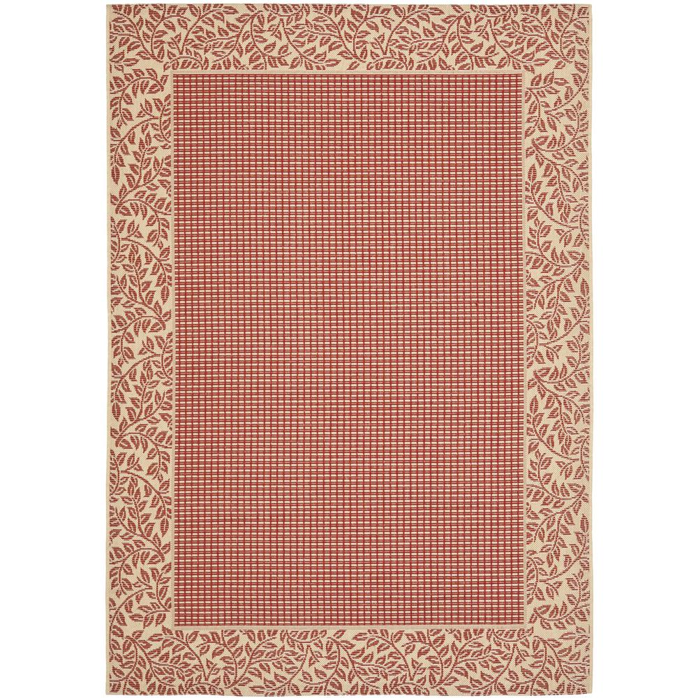 COURTYARD, RED / NATURAL, 7'-10" X 7'-10" Square, Area Rug, CY0727-3707-8SQ. Picture 1