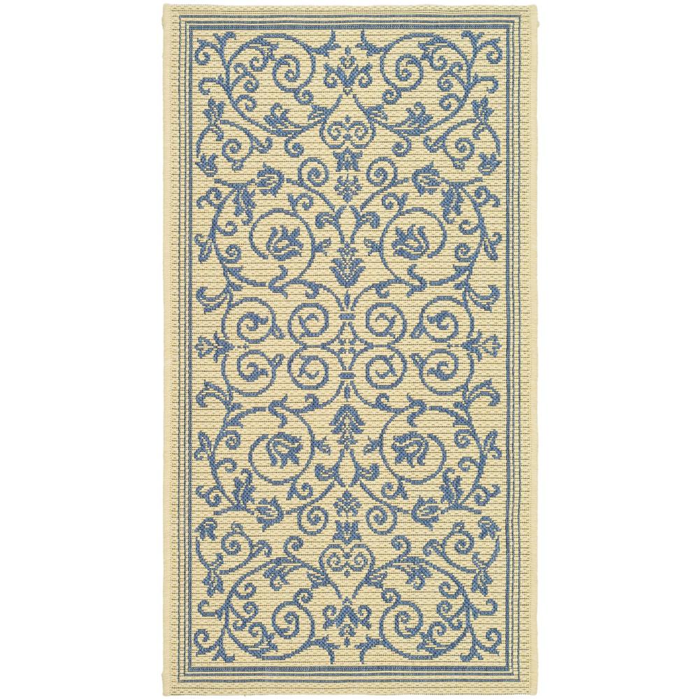 COURTYARD, NATURAL / BLUE, 8' X 11', Area Rug, CY2098-3101-8. Picture 1