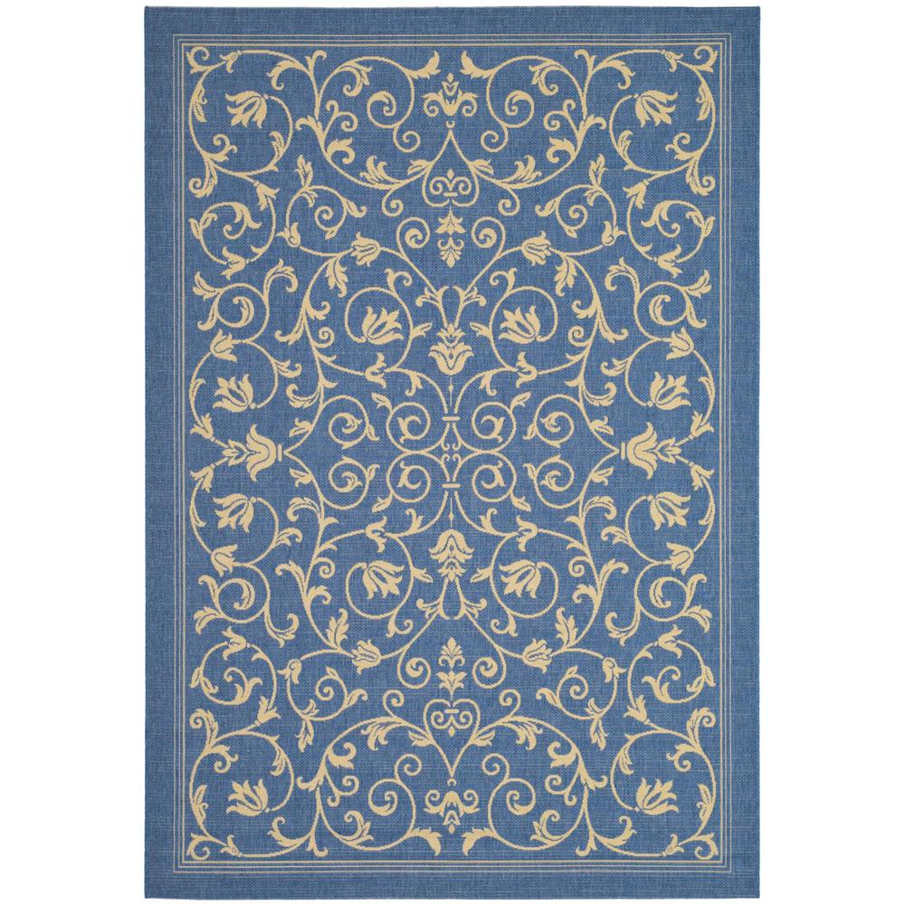 COURTYARD, BLUE / NATURAL, 6'-7" X 6'-7" Square, Area Rug, CY2098-3103-7SQ. Picture 1