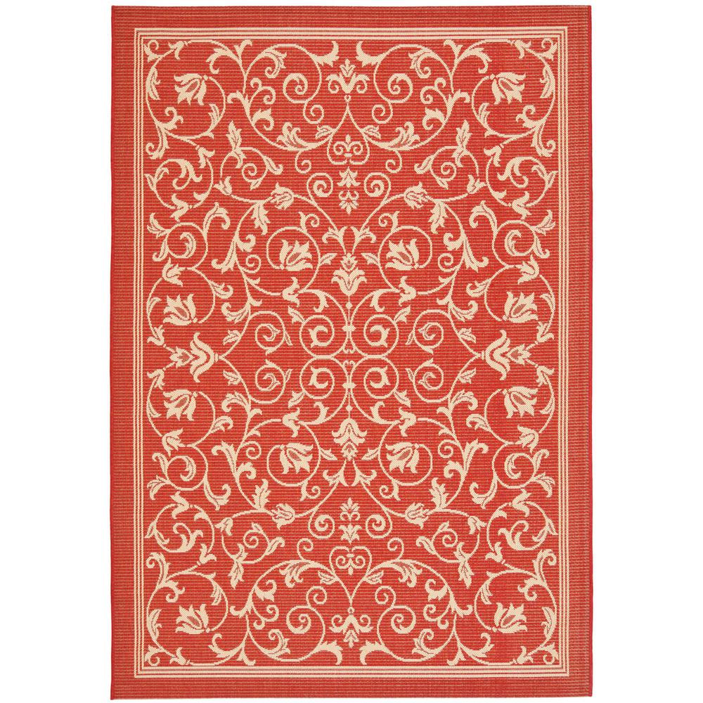 COURTYARD, RED / NATURAL, 7'-10" X 7'-10" Square, Area Rug, CY2098-3707-8SQ. Picture 1