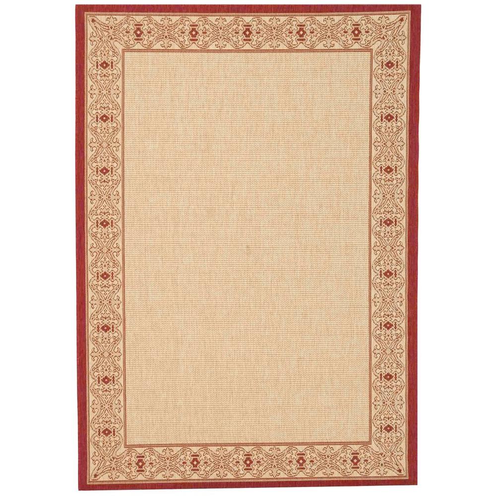 COURTYARD, NATURAL / RED, 7'-10" X 7'-10" Round, Area Rug. Picture 1