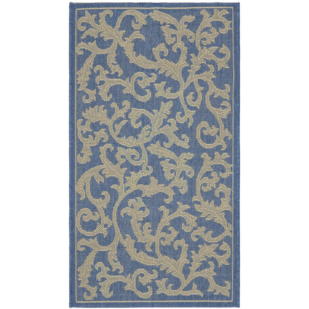 COURTYARD, BLUE / NATURAL, 7'-10" X 7'-10" Round, Area Rug, CY2653-3103-8R. Picture 1