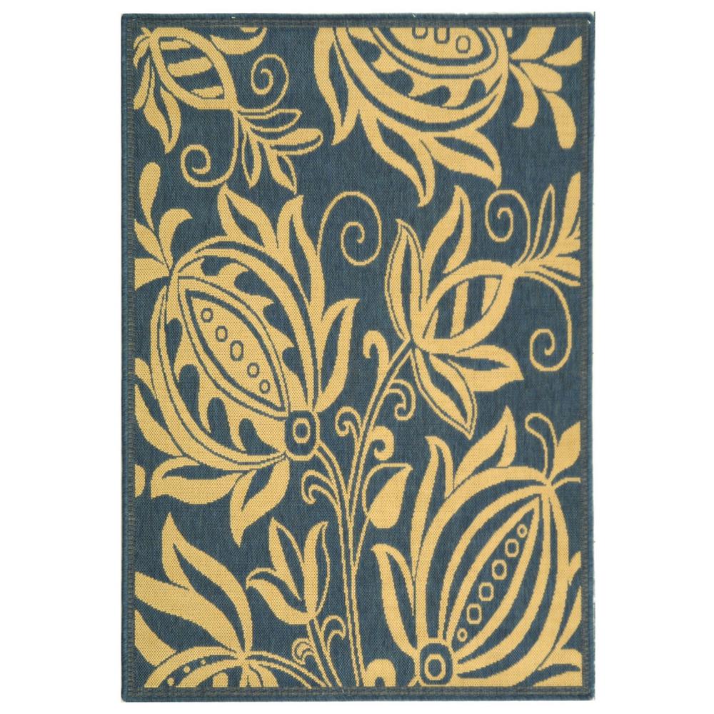 COURTYARD, BLUE / NATURAL, 6'-7" X 6'-7" Square, Area Rug, CY2961-3103-7SQ. Picture 1