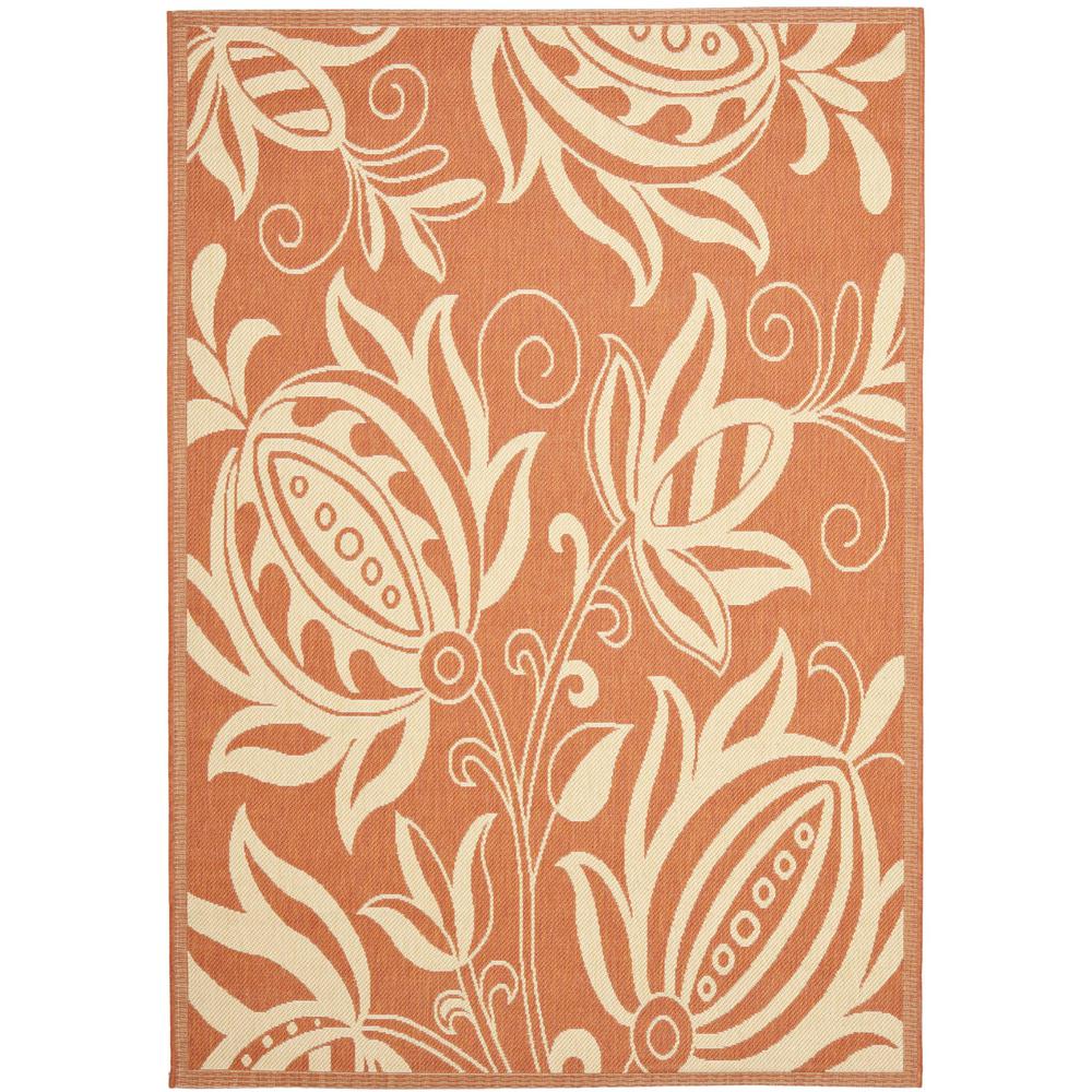 COURTYARD, TERRACOTTA/NATURAL, 7'-10" X 7'-10" Square, Area Rug, CY2961-3202-8SQ. Picture 1