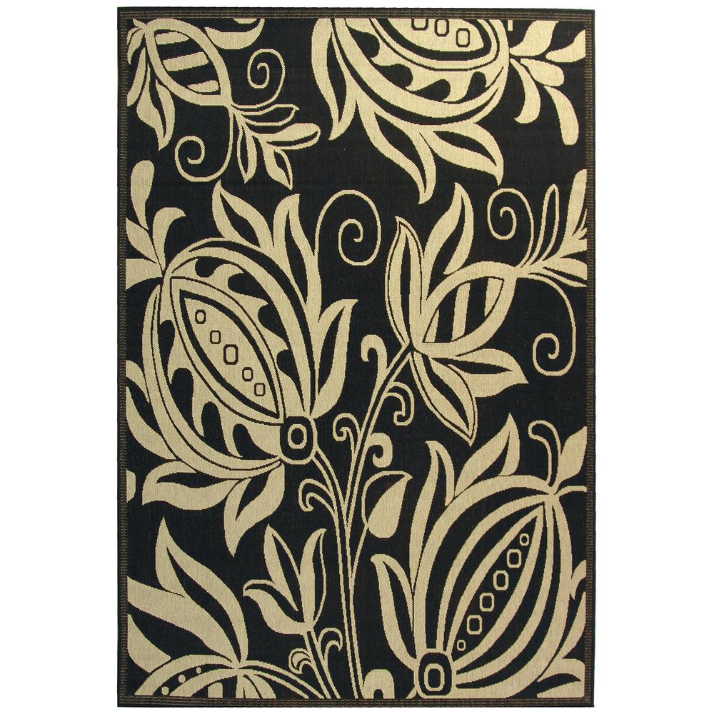 COURTYARD, BLACK / SAND, 6'-7" X 6'-7" Square, Area Rug, CY2961-3908-7SQ. Picture 1