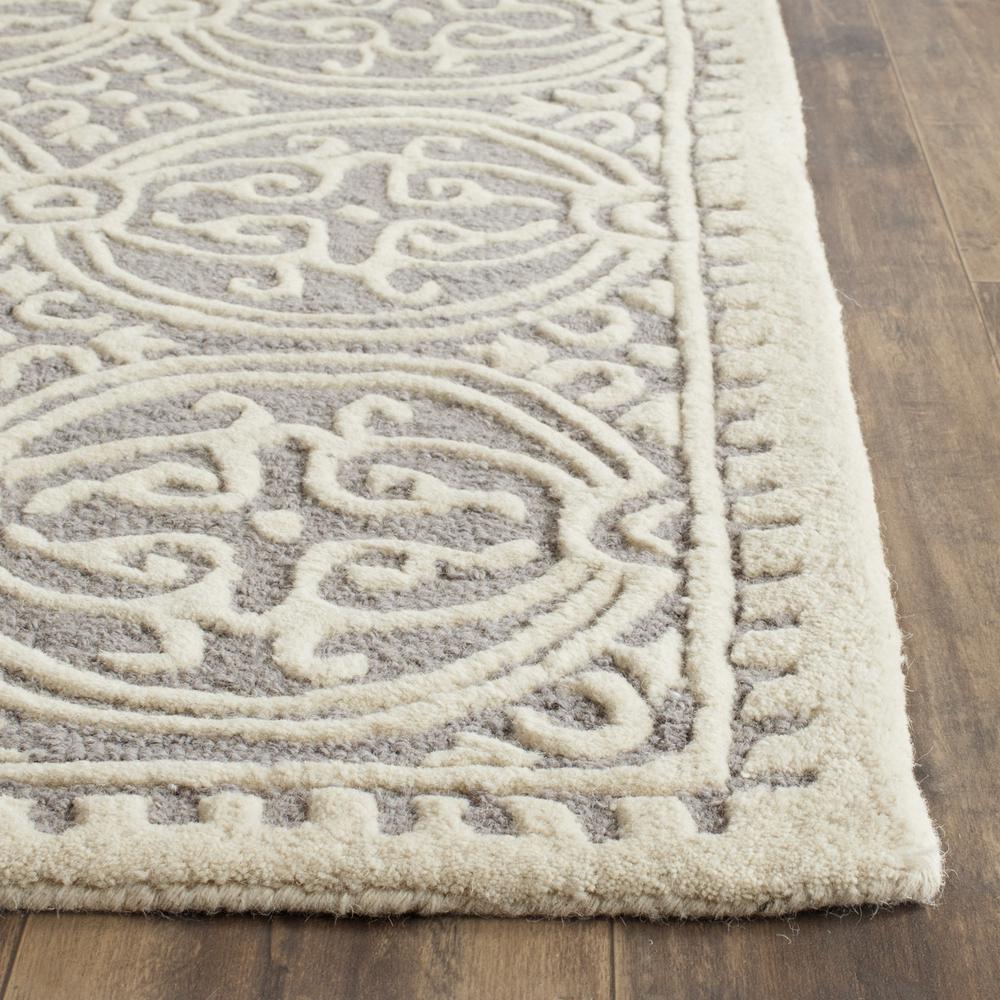 CAMBRIDGE, SILVER / IVORY, 7'-6" X 9'-6", Area Rug, CAM123D-810. Picture 2