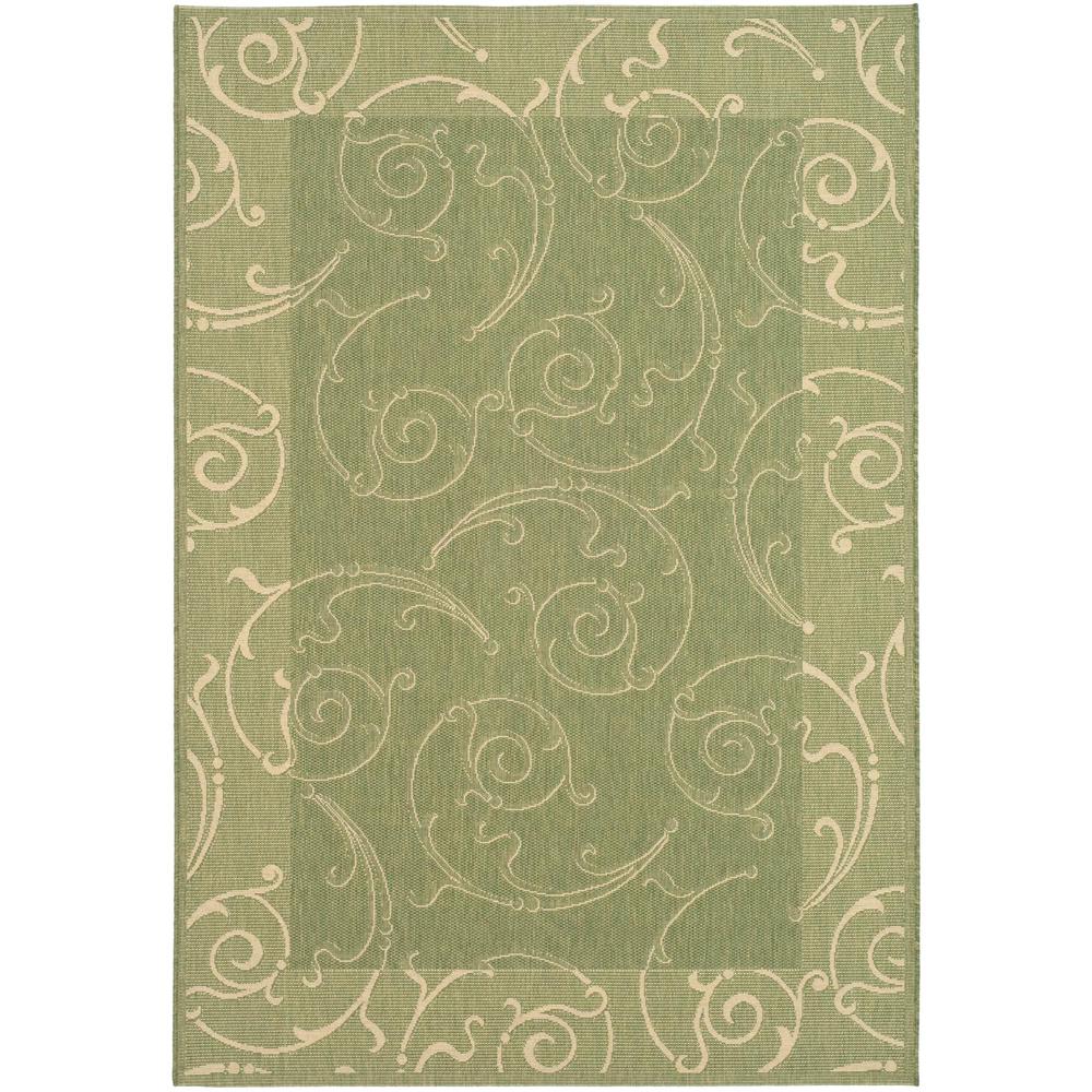 COURTYARD, OLIVE / NATURAL, 7'-10" X 7'-10" Square, Area Rug, CY2665-1E06-8SQ. Picture 1
