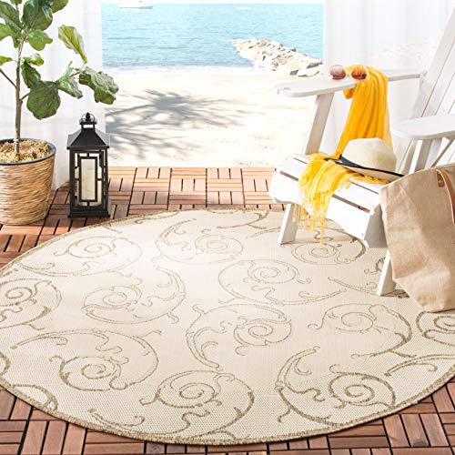 COURTYARD, NATURAL / BROWN, 6'-7" X 6'-7" Round, Area Rug, CY2665-3001-7R. Picture 1
