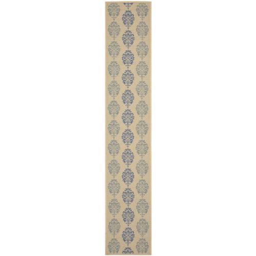 COURTYARD, NATURAL / BLUE, 2'-3" X 12', Area Rug, CY2720-3101-212. Picture 1