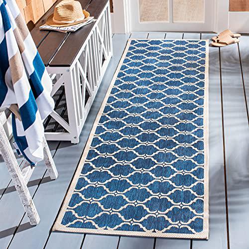 COURTYARD, NAVY / BEIGE, 2'-3" X 12', Area Rug, CY6009-268-212. Picture 1