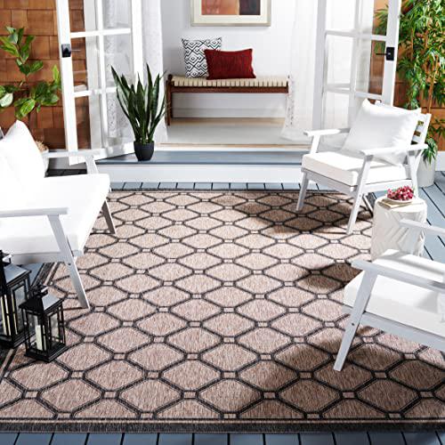 COURTYARD, NATURAL / BLACK, 6'-7" X 6'-7" Square, Area Rug, CY8471-37312-7SQ. Picture 1