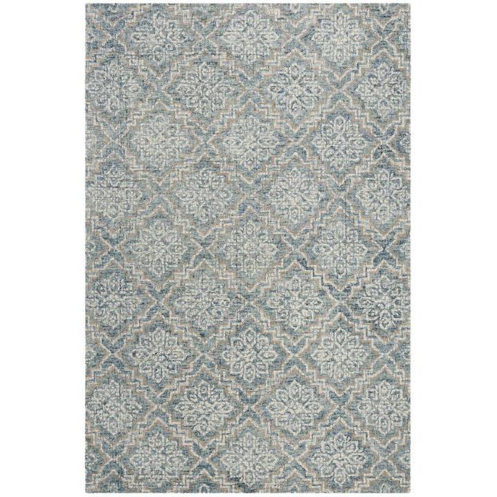 Abstract, BLUE / GREY, 2'-3" X 12', Area Rug. Picture 1