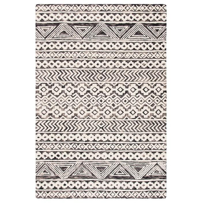 Abstract, IVORY / GREY, 3' X 5', Area Rug, ABT259F-3. Picture 1