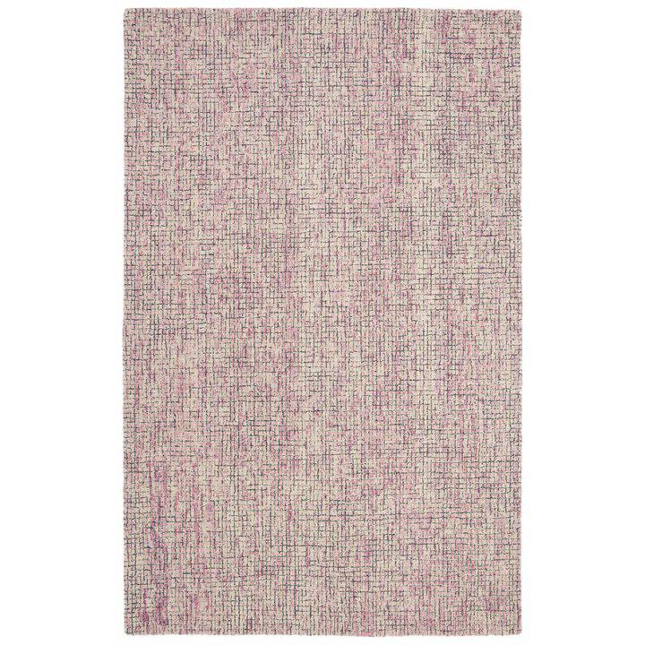 Abstract, IVORY / PINK, 4' X 6', Area Rug. Picture 1