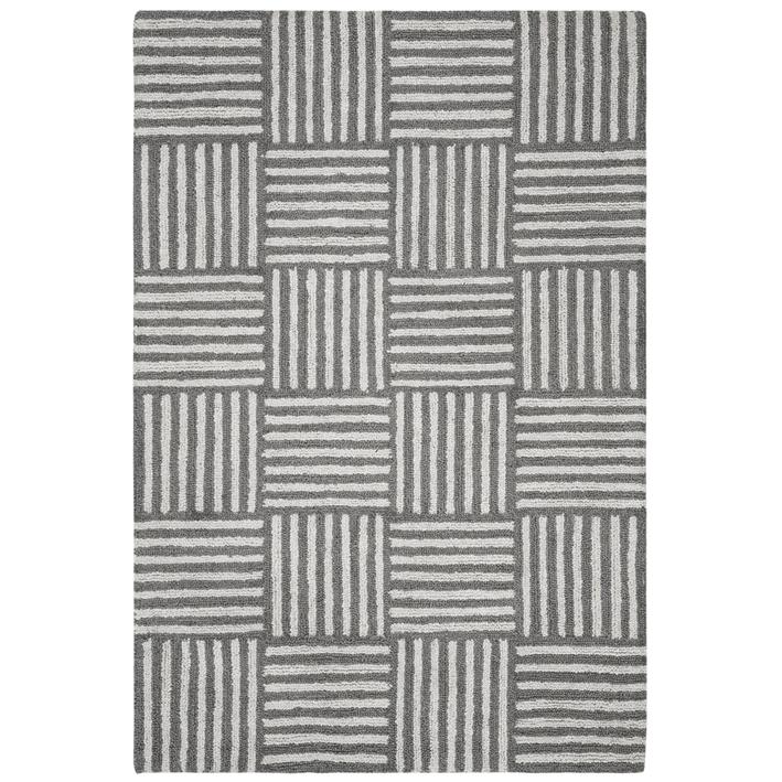 Abstract, IVORY / DARK GREY, 4' X 6', Area Rug, ABT602A-4. Picture 1