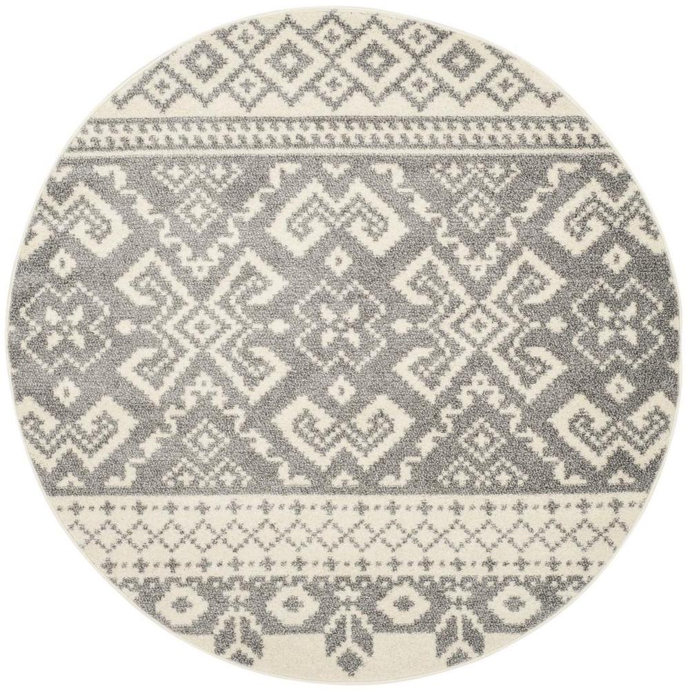Adirondack, IVORY / SILVER, 4' X 4' Round, Area Rug, ADR107B-4R. The main picture.